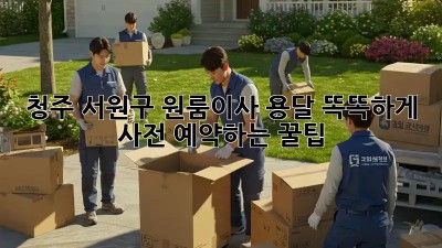 청주 서원구 원룸이사 용달, 똑똑하게 사전 예약하는 꿀팁🍯